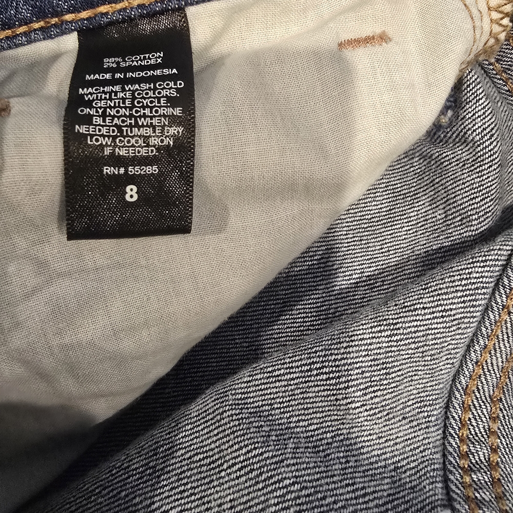Express Distressed Light Blue Denim Jean Shorts - Picture 6 of 6